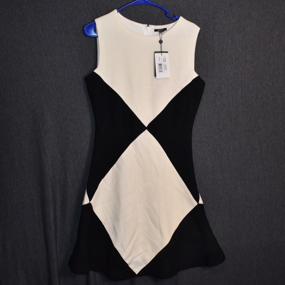 NEW Raoul Women's 10 Marcelle Flounce Dress Black Ivory 100% Wool NWT